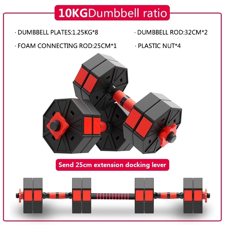 Ready to Ship Gym Fitness 4 in 1 Adjustable Dumbbell Barbell Kettlebell Set 10kg 15kg 20kg 30kg 40kg 50kg