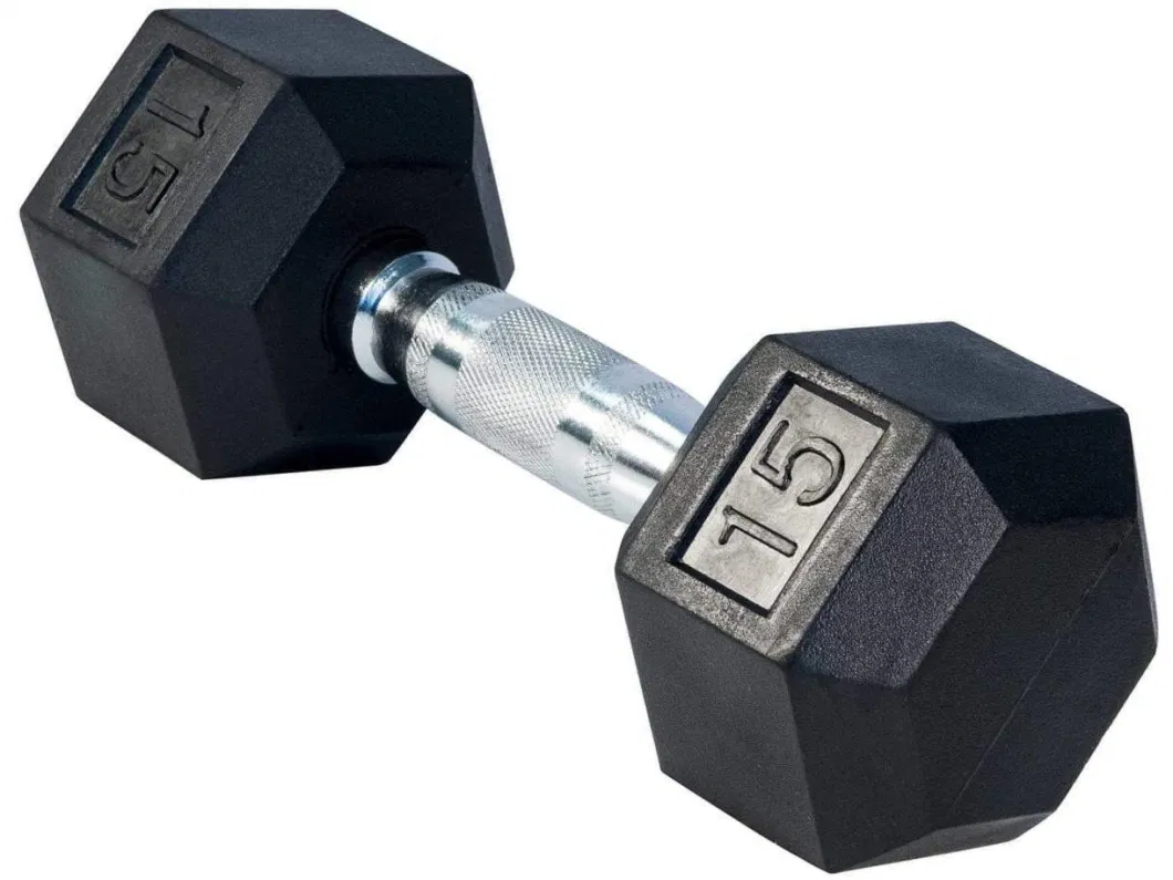 Hex Rubber Coated Dumbbell Set for Training