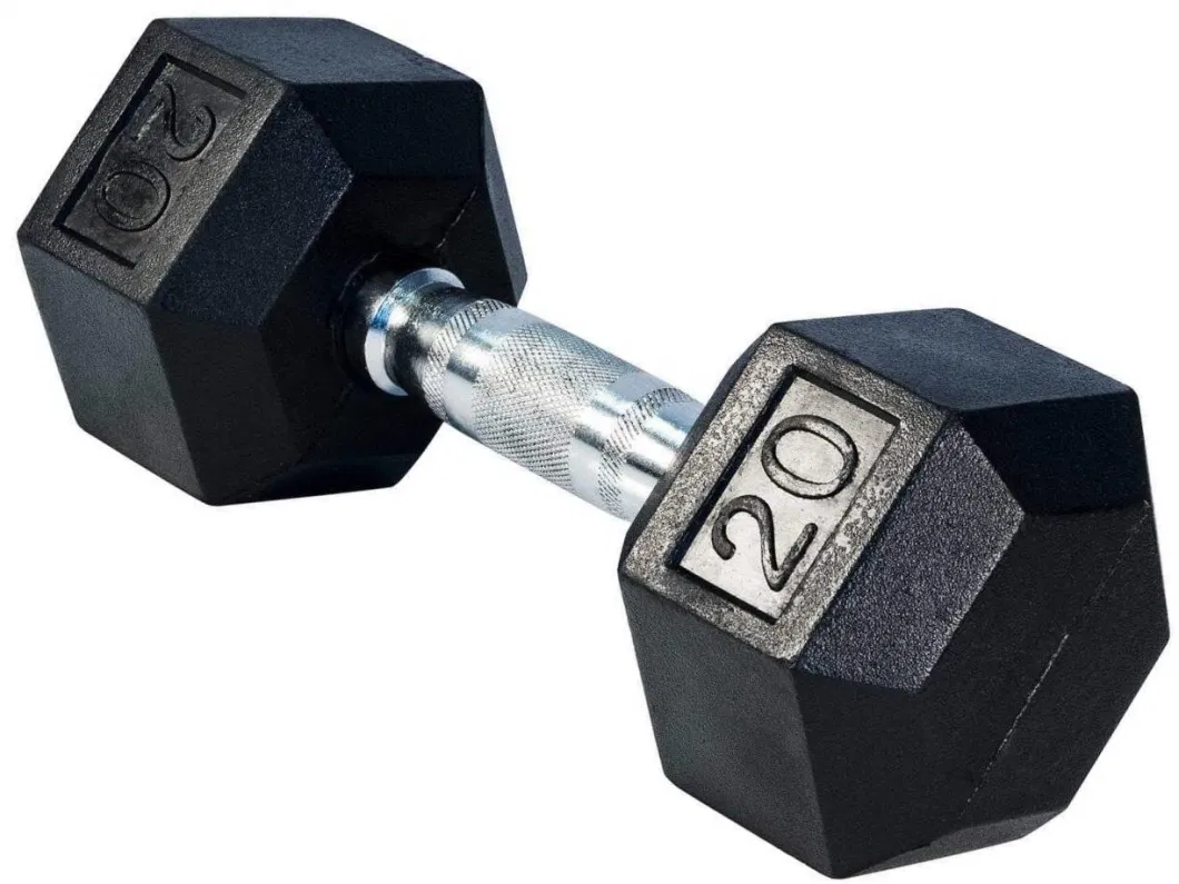 Hex Rubber Coated Dumbbell Set for Training