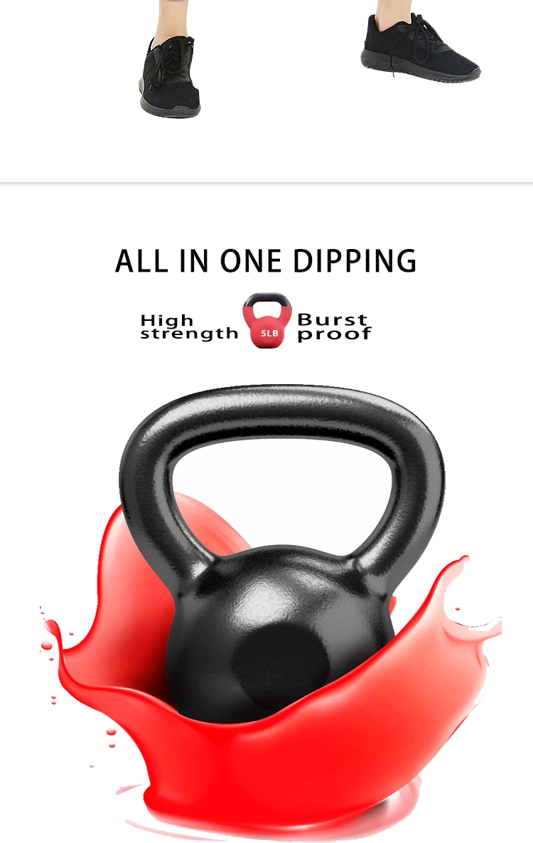 Gym Fitness Equipment Paint Dipping Kettlebell Balls, Professional Ladies Men Fitness Dipping Kettlebells