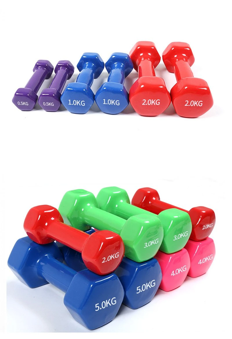 Factory Workout Lady Dumbbell Aerobic Training Weights Strength Hand Weight Set Vinyl Coated Dumbbell