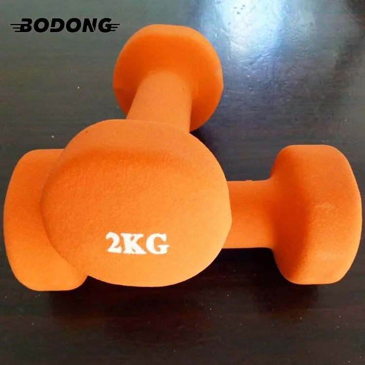 China Customizable Gym Dumbbell Fitness Training Neoprene Vinyl Dipping Rubber Coated Color Hex Power Lifting Dumbbell