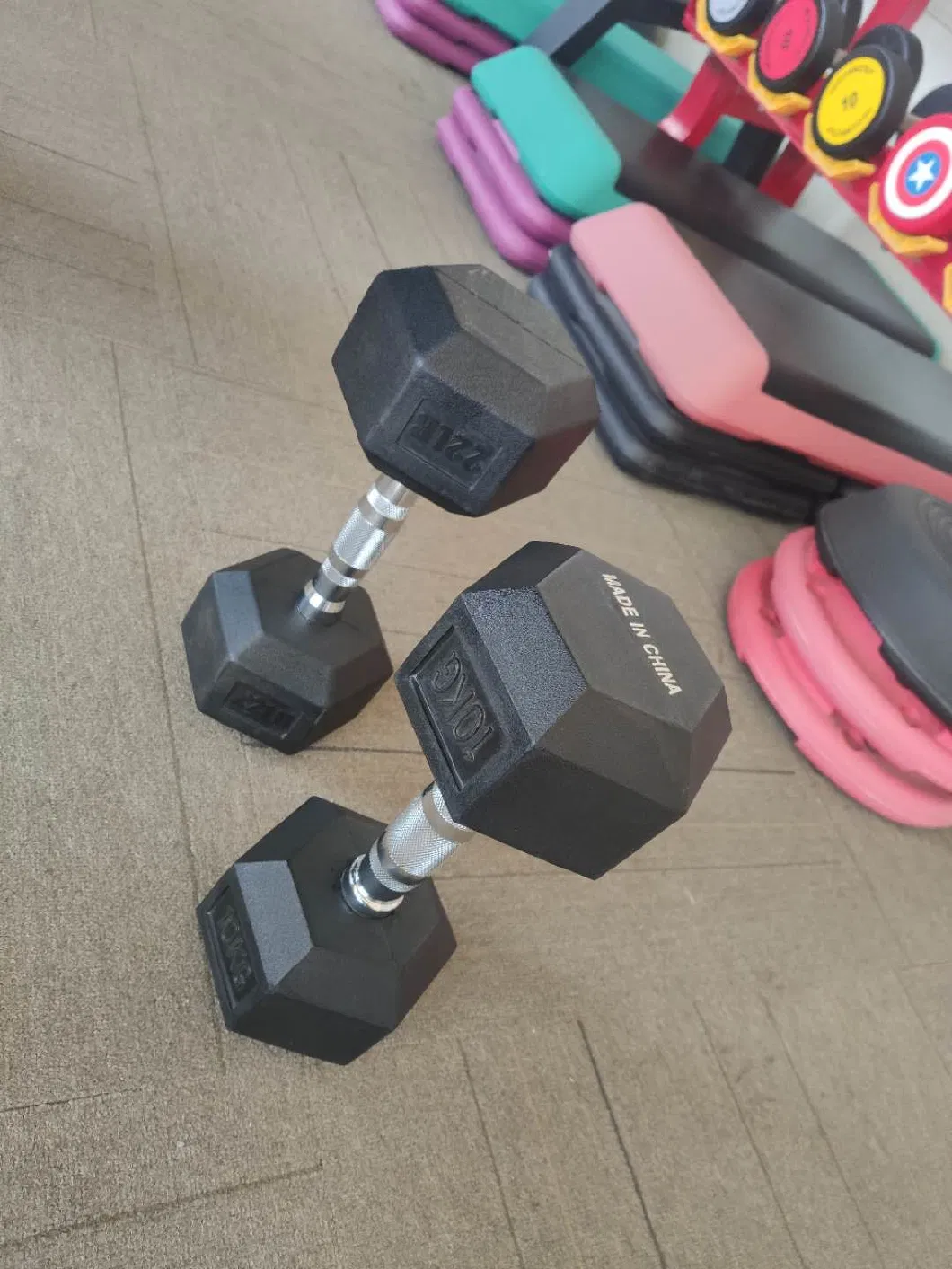 Fitness Equipment Gym Equipment Hex Rubber Coated Dumbbell