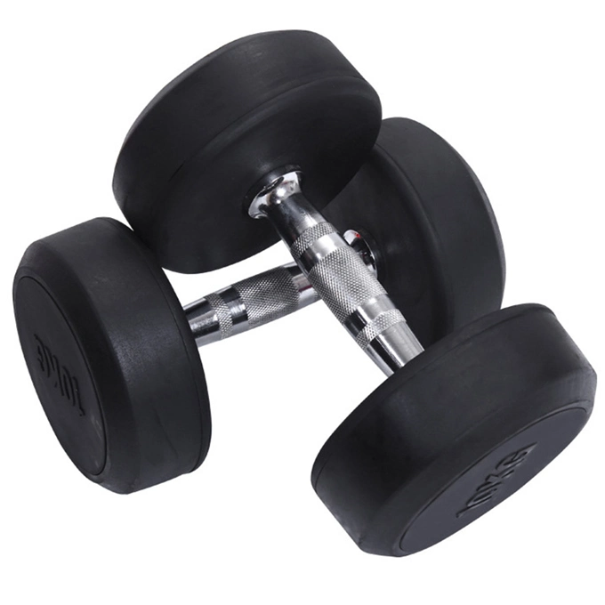 Sporting Goods Black Rubber Dumbbell for Fitness