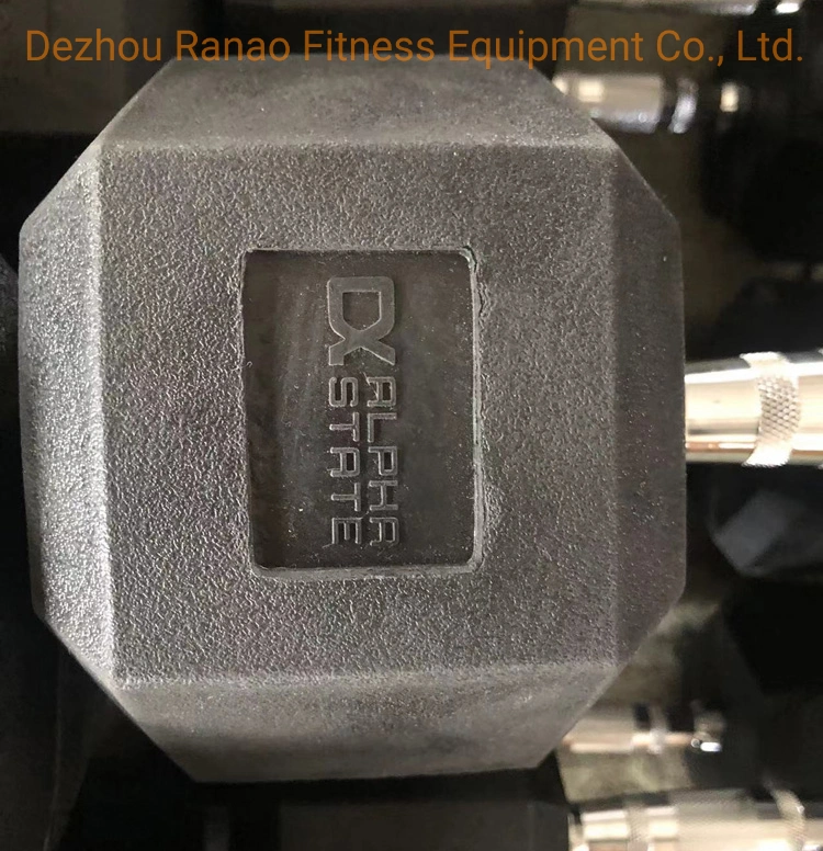 Wholesale Customizable Logo High Quality Gymfitness Equipment Rubber Kg&Lb Hex Dumbbell