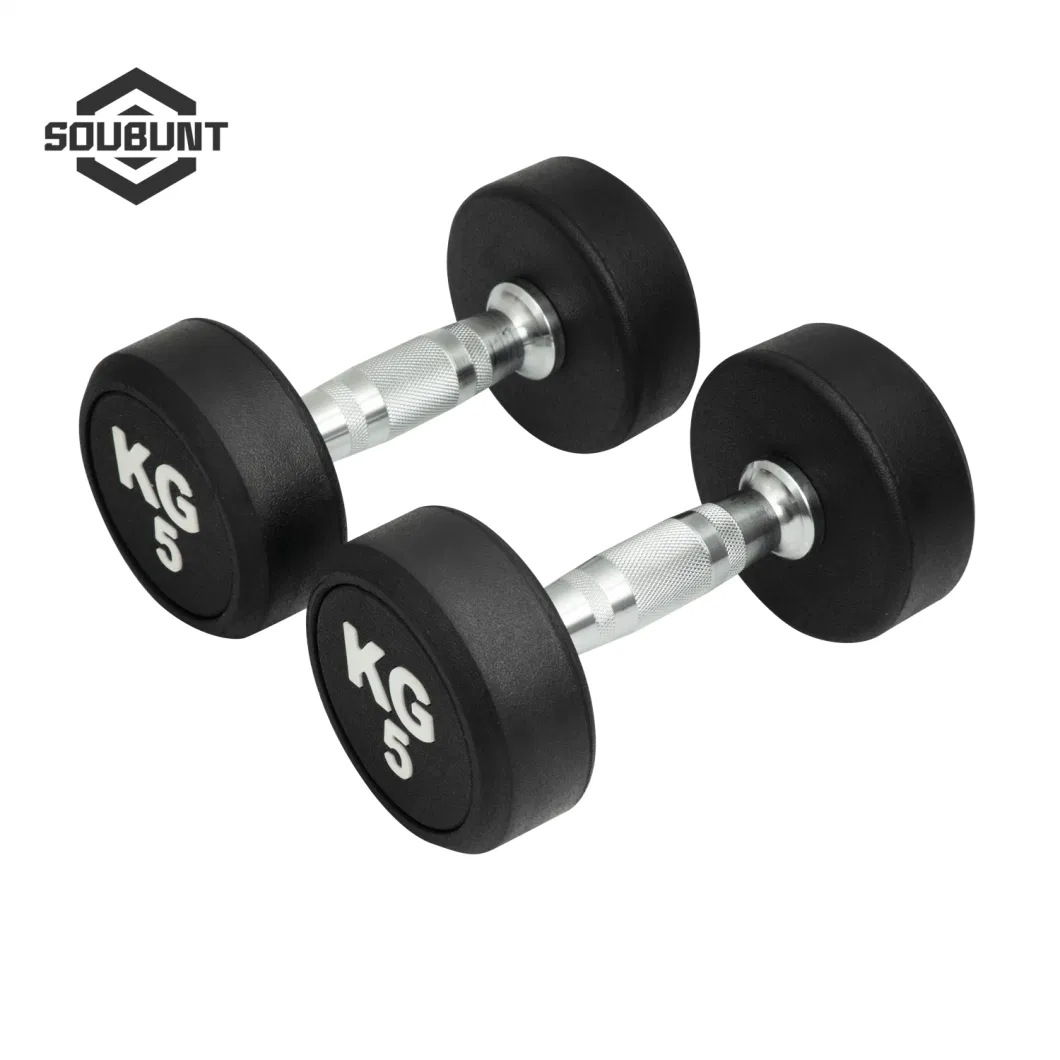 Urethane Dumbbell Cross Fitness Free Weights Rubber Round Head Dumbbells