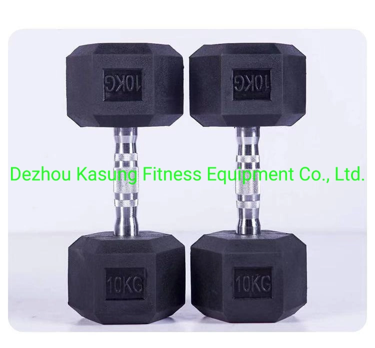 Excellent Hex Rubber Dumbbell for Gym Center (SA05)