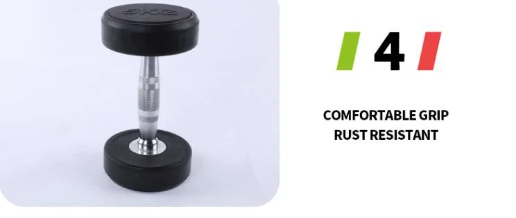 Fixed Black Rubber Dumbbell