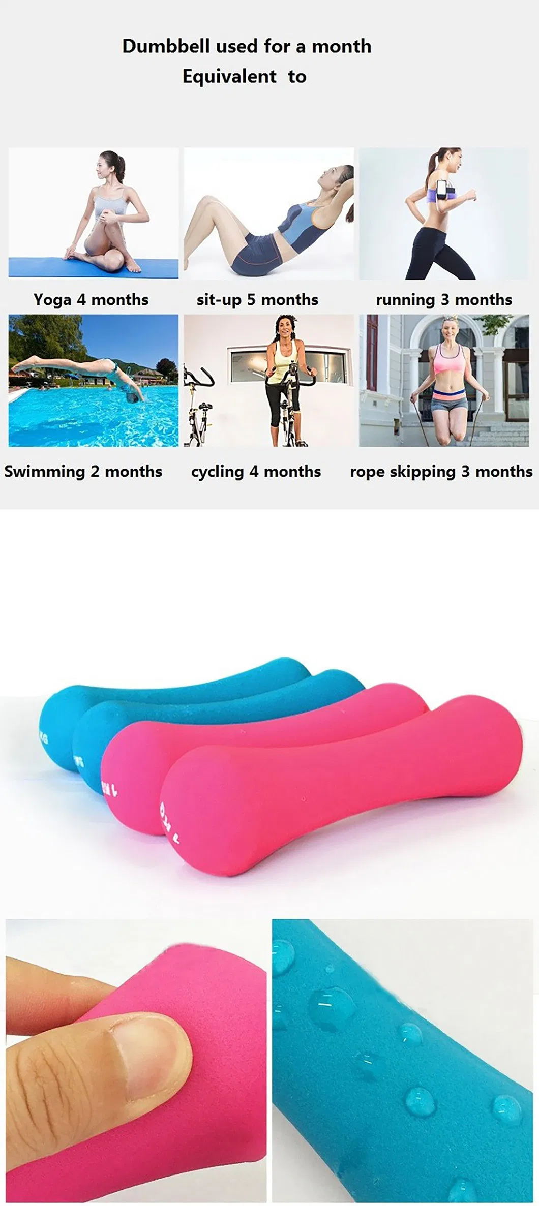 Customized Colourful Mini Cast Iron Dumbells DIP Plastic Women Used Bone Shape Neoprene Dumbbells