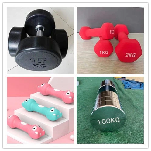 Wholesale Cheap Commercial Home Fitness Accessory 2.5kg-50kg Red Round Rubber Dumbbell Set
