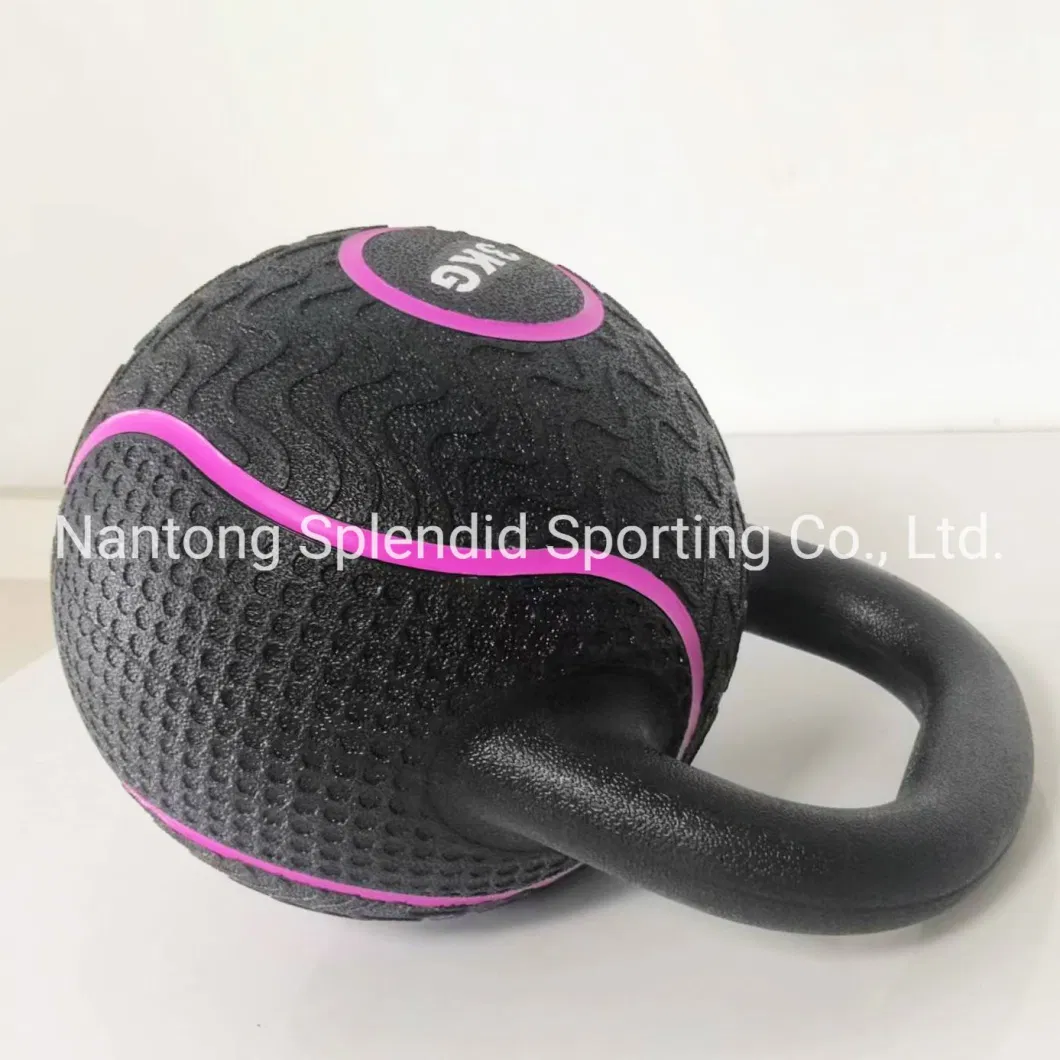 New Style Rubber Coated Kettlebell with Chrome Handle Cast Iron Solid Kettlebell