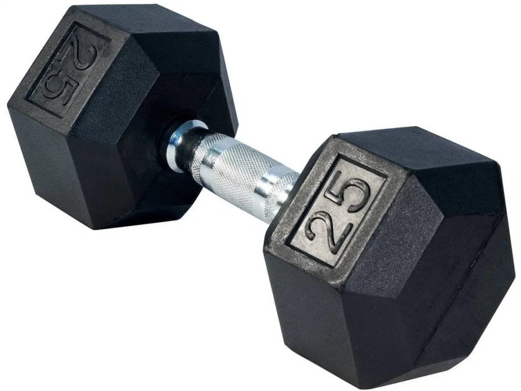 Hex Rubber Coated Dumbbell Set for Training