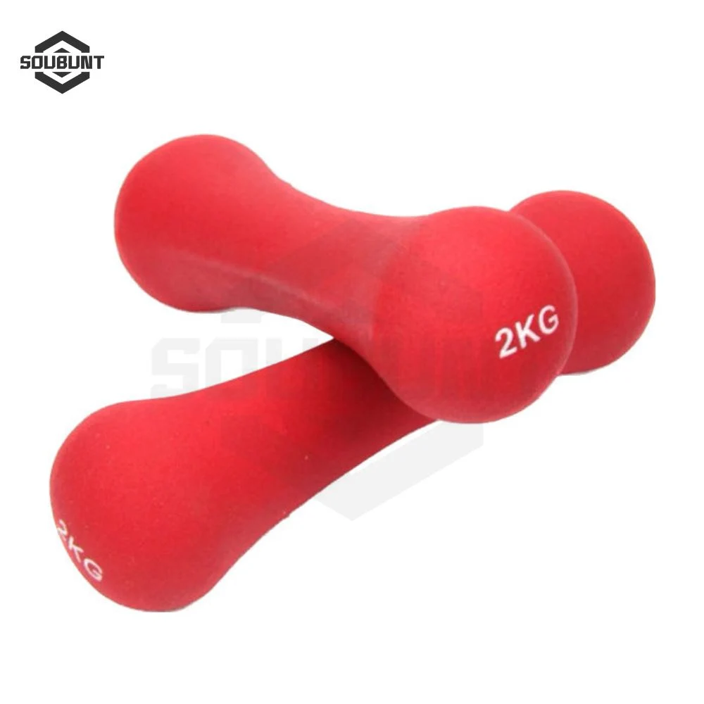 Factory Custom Women Use Vinyl PVC Neoprene Dipping Dumbbell Small Weight Bone Shape Dumbbell