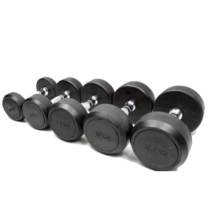 Sporting Goods Black Rubber Dumbbell for Fitness