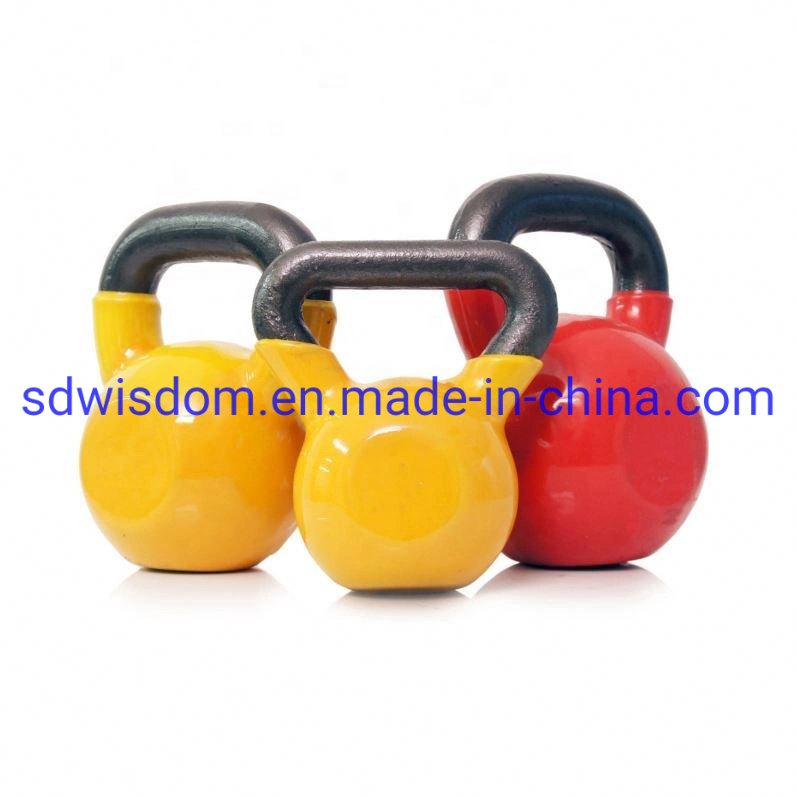 Top Grade Custom Logo Color Weight Competition Steel Kettle Bell Gym Fitness Colorful Vinyl Kettlebell