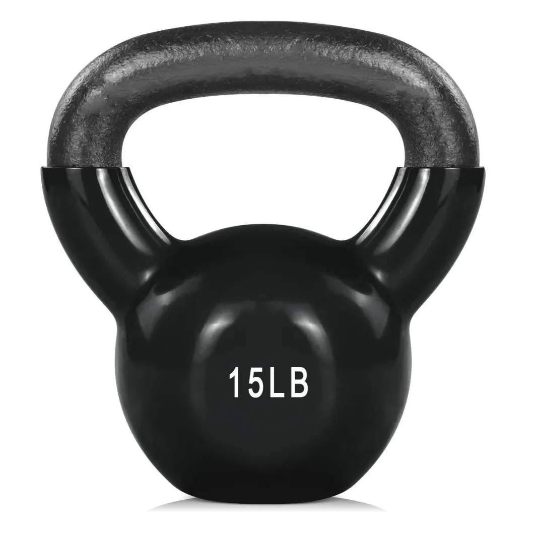 Custom Logo Free Weightcast Iron Vinyl Coated Kettle Bells for Sale PVC Dipping Kettle Bells