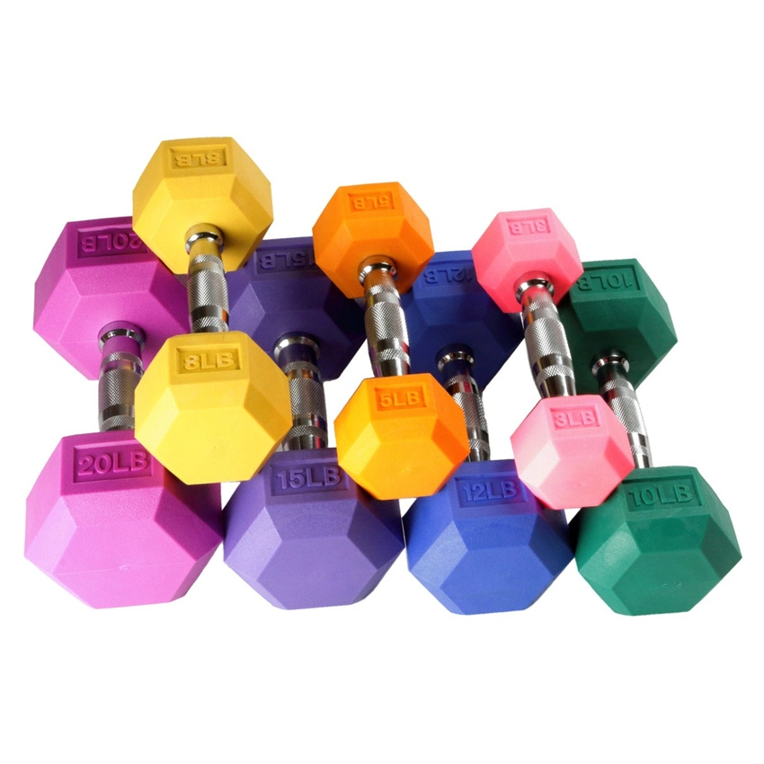 Gym Equipment Exercise Body Building Ladies PVC Coated Vinyl Dipping Cheap Gym Colorful Iron Light Weight Hex Fitness Exercise Dumbbell for Women