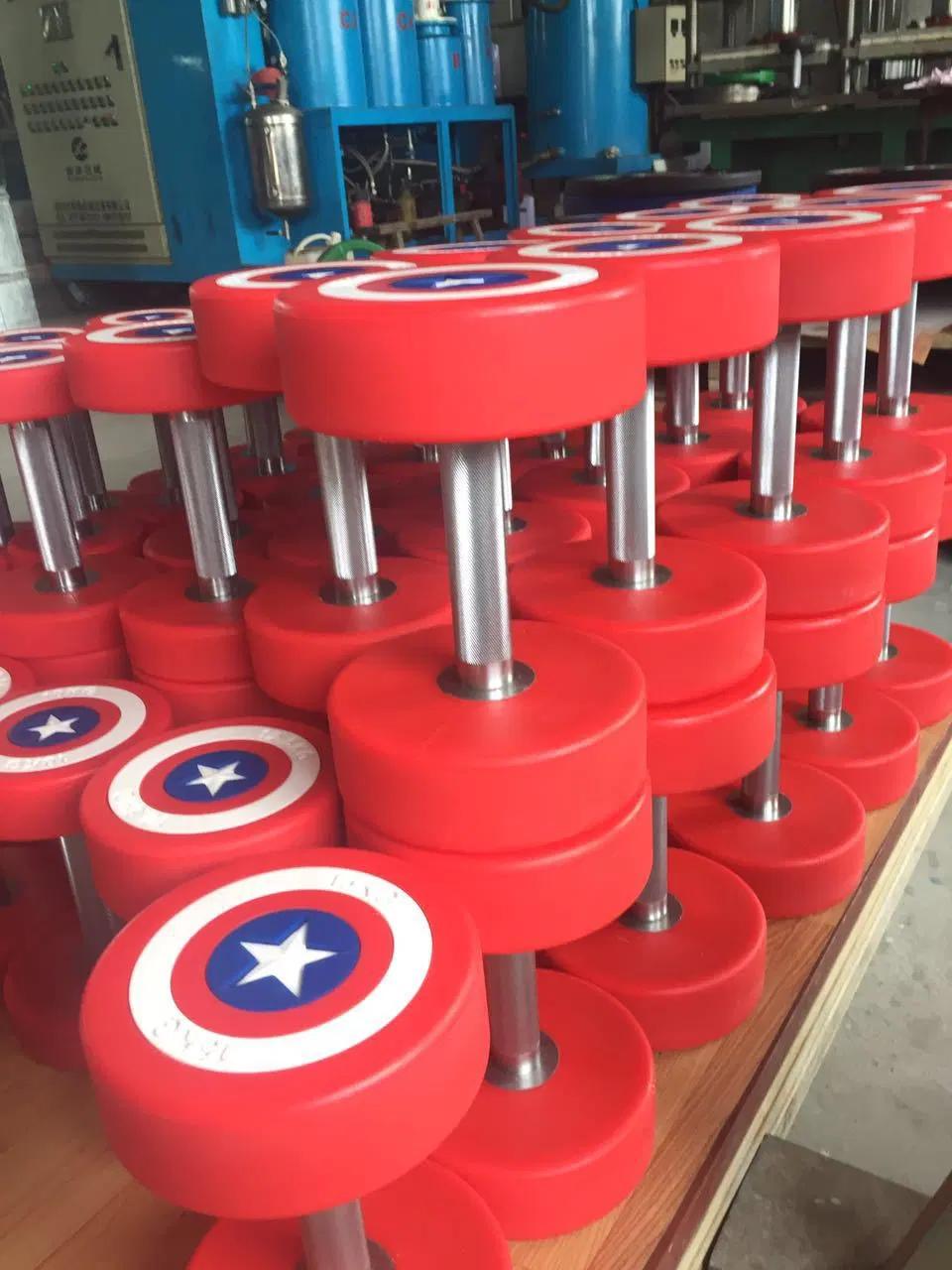 Peakpower 2~40kg Captain America Gym Equipment Stress PU Dumbbell