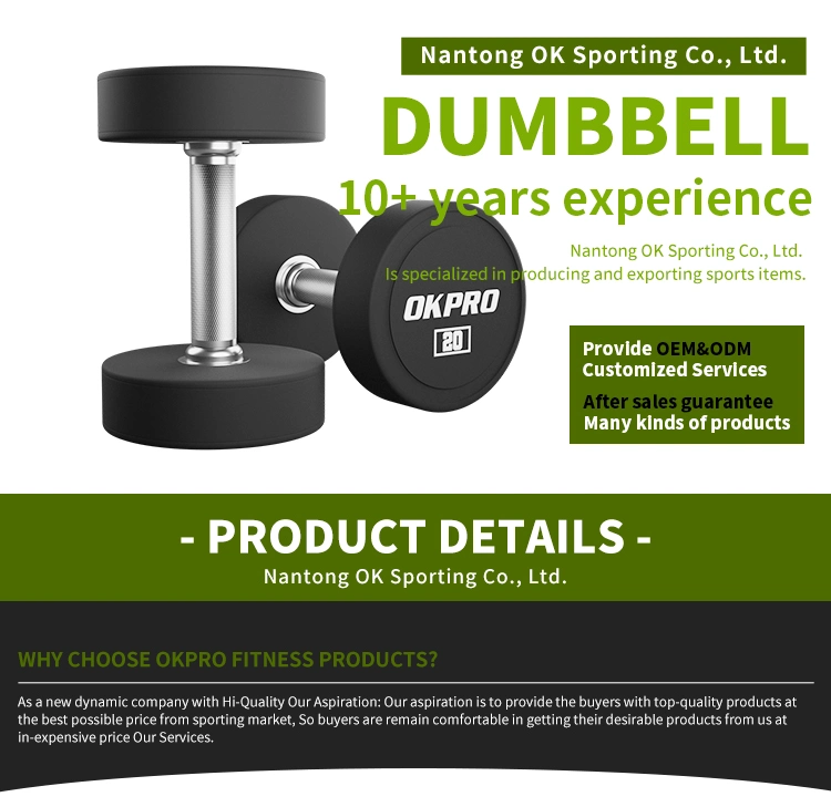 Wholesale Customizable Weight Lifting Round Dumbbell Sports Gym Equipment Rubber Dumbbell