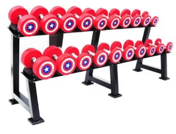 Wholesale American Captain Dumbbell Strength Training Weightlifting Commercial PU Dumbbell Sets Home Gym Fitness Equipment