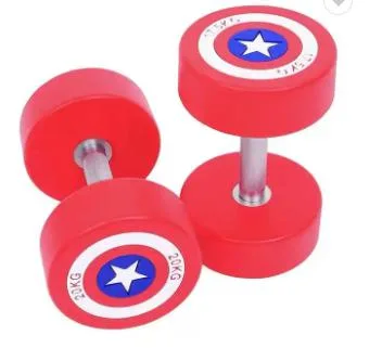 Wholesale American Captain Dumbbell Strength Training Weightlifting Commercial PU Dumbbell Sets Home Gym Fitness Equipment
