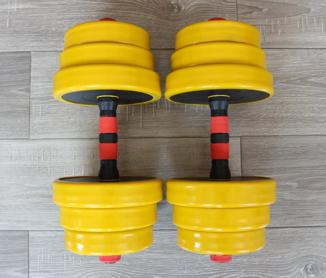 40 Kg Eco-Friendly Barbell Weight Lifting Environmental Plastic Coated Cement Dumbbell