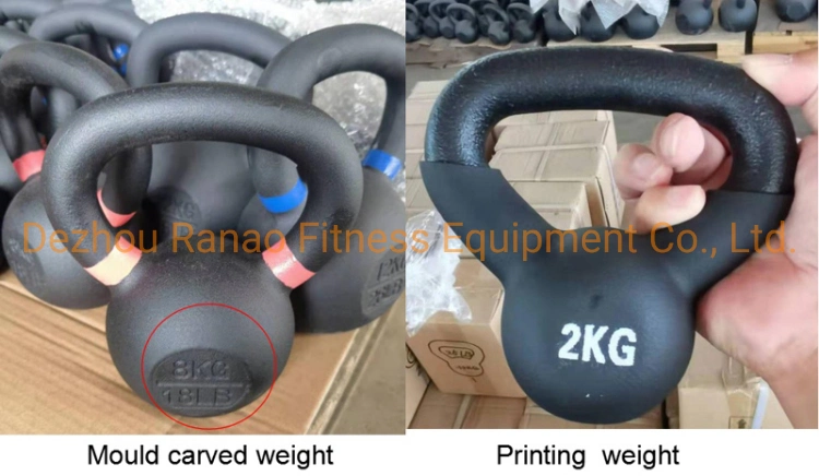 Home Gym Weight Strength Exercise Vinyl Coated Solid Cast Iron Plastic Dipping Kettle Bell