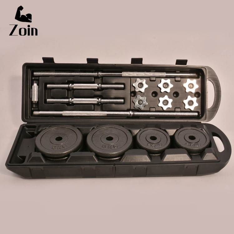 Zoin Portable 15kg 20kg 30kg Adjustable Black Grey Baking Painting Dumbbells Combination Dumbbell for Sale