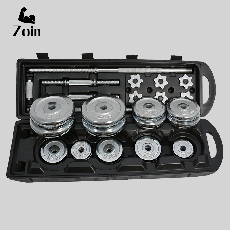 Weight Lifting Adjustable 50kg Cast Iron Chrome Painting Dumbbell Set