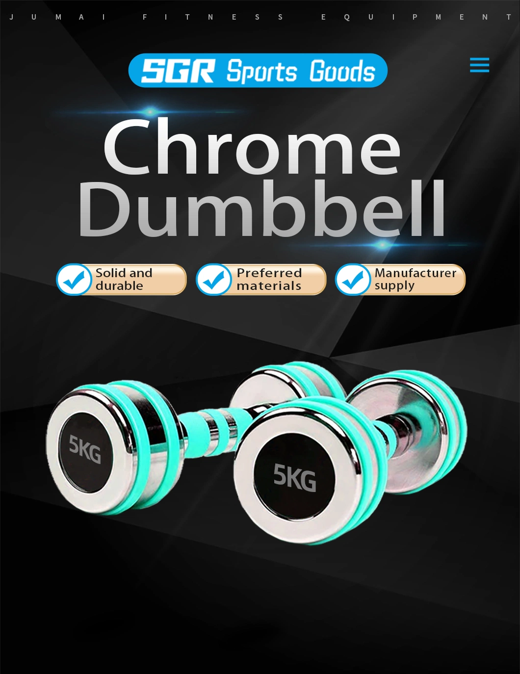 Gym Strength Training Electroplating Dumbbells Chrome Stainless Steel Dumbbell Set