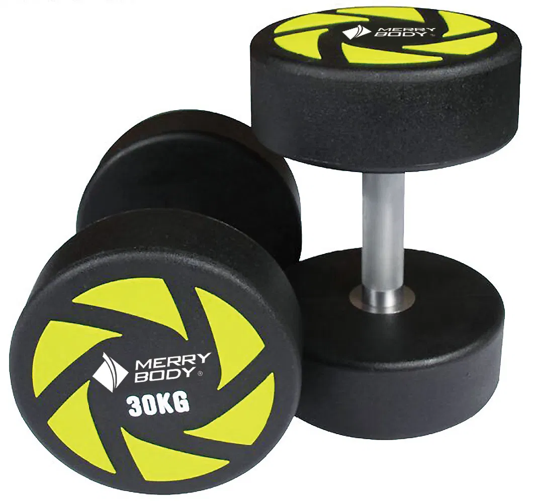 Professional Gym Fitness Equipment Round Head Rubber Coated Dumbbell