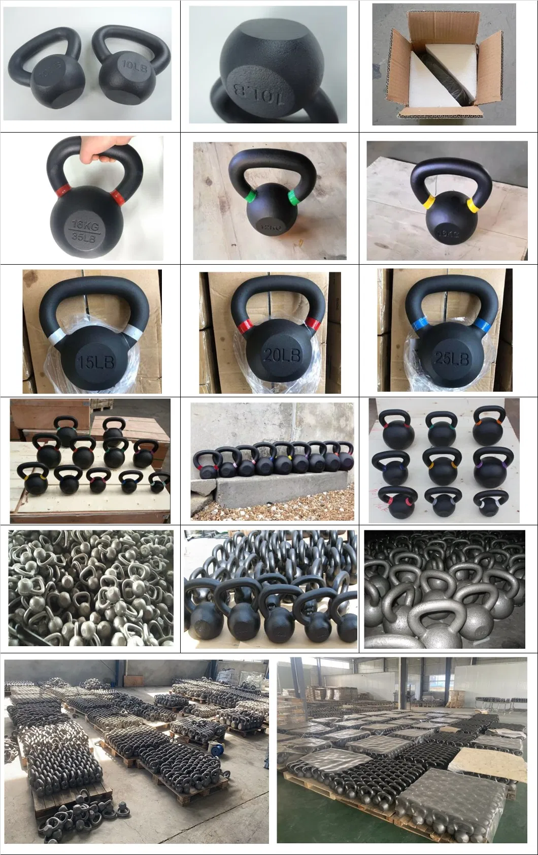 Black Cast Iron Kettlebell with Colour Rings