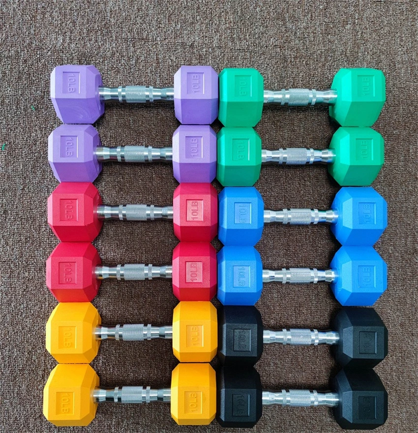 Gym Equipment Exercise Body Building Ladies PVC Coated Vinyl Dipping Cheap Gym Colorful Iron Light Weight Hex Fitness Exercise Dumbbell for Women