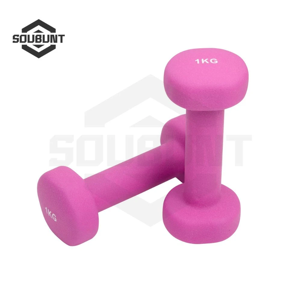 Color Neoprene Dipped Weight Training Matte Hex Dumbbells