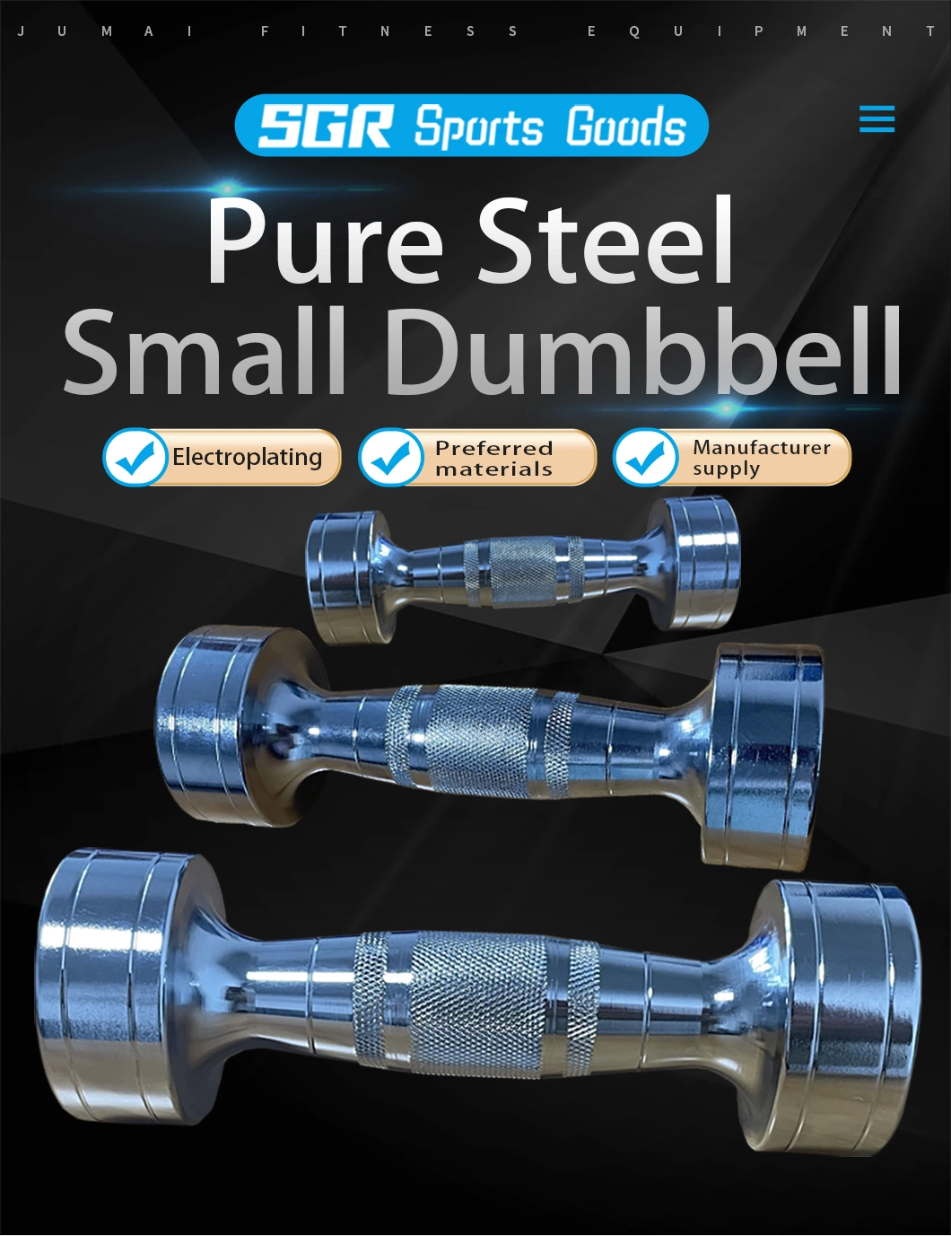 Chromed Dumbbell One Set System Integrated Pure Steel Small Dumbbell Set