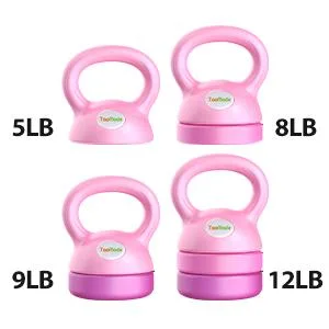 Adjustable Kettlebell Weight Set: 3-in-1 Kettlebells 5lbs 8lbs 12lbs for Choose for Home Gym Full-Body Workout Strength Training Weight Kettlebell Set