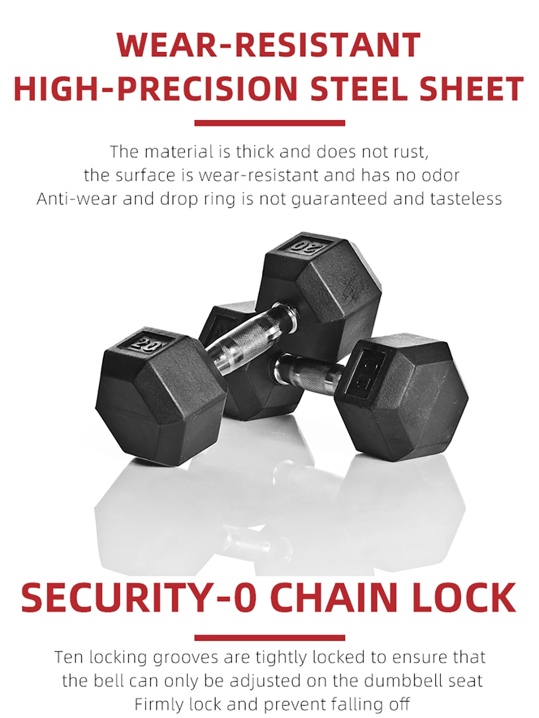 Factory Price Wholesale Gym Equipment Weight Dumbbells/Lb Hex Dumbbell Rubber Hexagonal Dumbbells