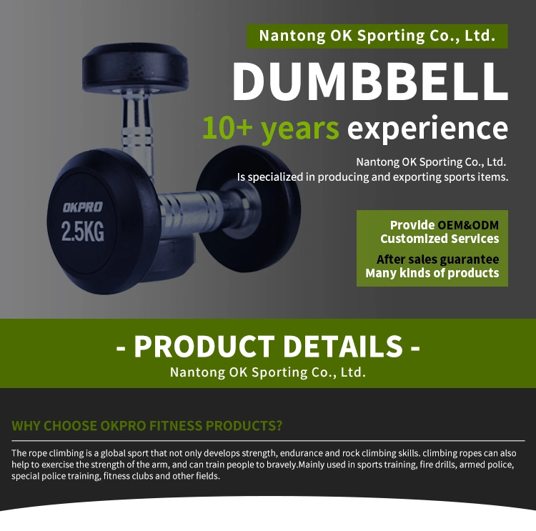 Gym Dumbell Weights Factory Supplied Rubber Coated Dumbbells Hand Weight