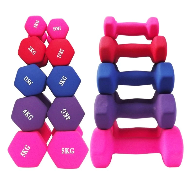 Hot Sale Cheap Price Cast Iron Dumbbell Manufacture Custom Gym Equipment Fitness Weight Lifting Power Training Baking Round Head Fixed Free Weights Gym Dumbbell