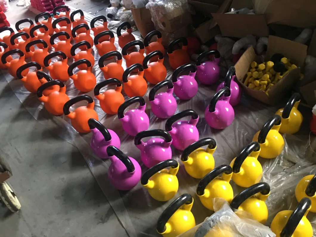 Colorful Gym Workout Fitness Equipment Competition Painted Cast Iron Kettlebell