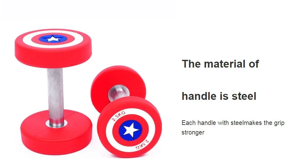 Peakpower 2~40kg Captain America Gym Equipment Stress PU Dumbbell