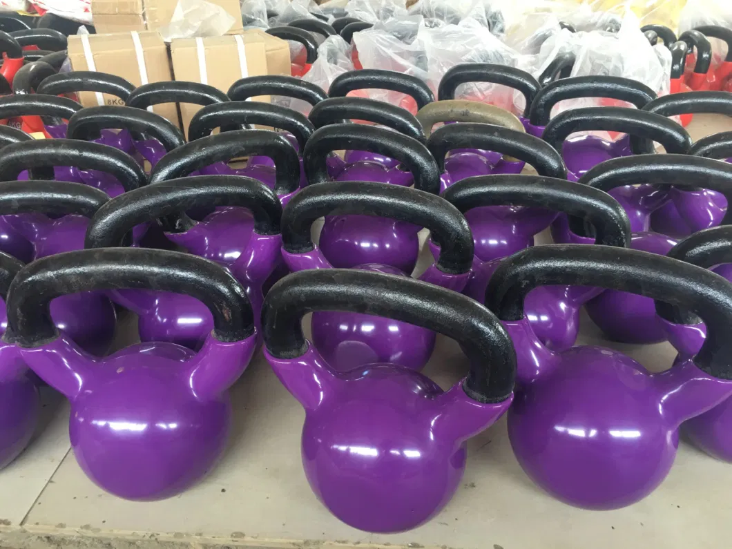 Colorful Gym Workout Fitness Equipment Competition Painted Cast Iron Kettlebell