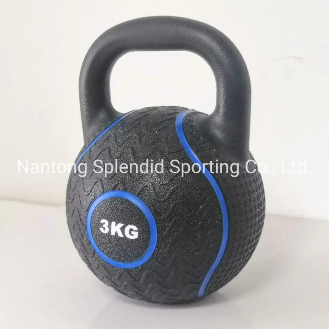 New Style Rubber Coated Kettlebell with Chrome Handle Cast Iron Solid Kettlebell