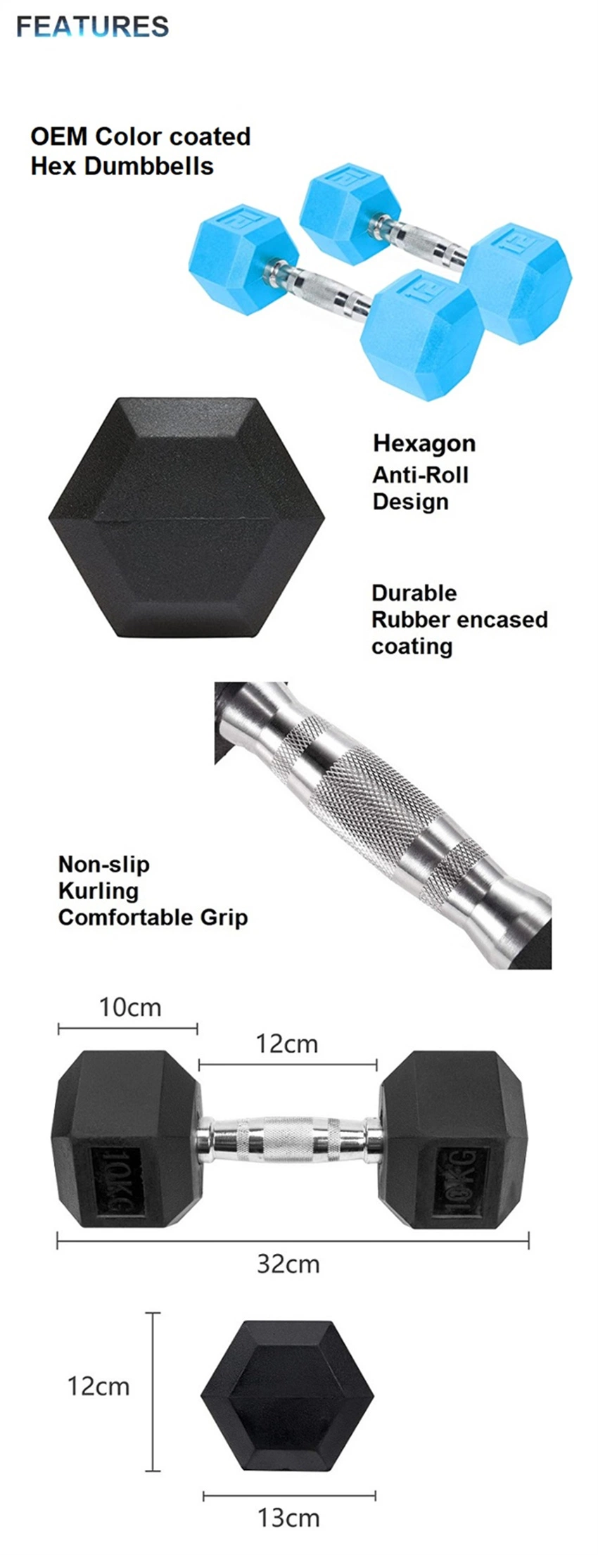 Colour Adjustable Dumbbell Set Hexagon Dumbbell