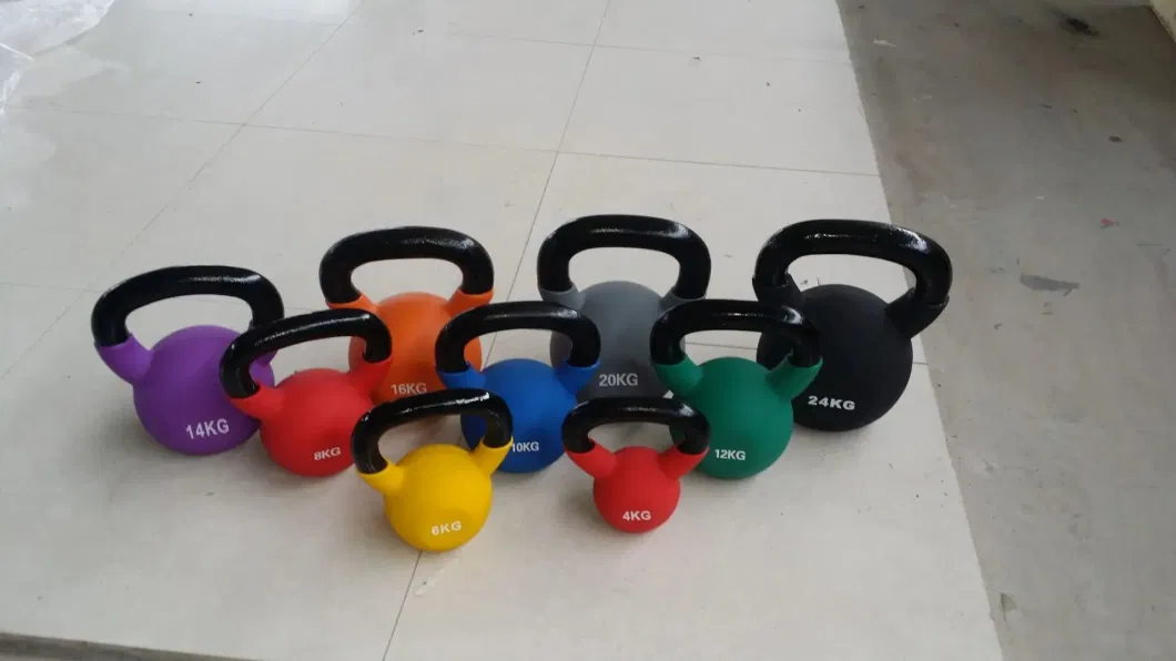 Colorful Gym Workout Fitness Equipment Competition Painted Cast Iron Kettlebell