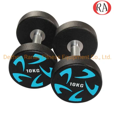  2.5kg-50kg aumentato di 2.5kg attrezzatura da palestra gomma o TPU opzionale Dumbbell rotondo per la costruzione del corpo