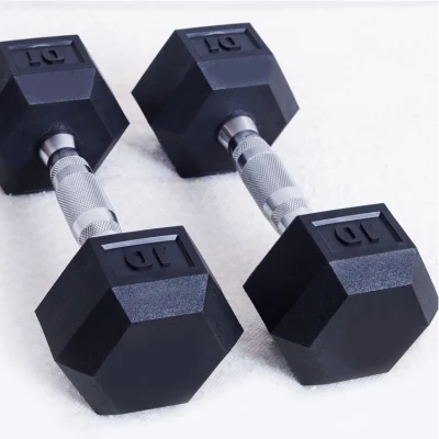  Logo personalizzato Cheap Hex Dumbell palestra completa esercizio di fitness Hexagon Campana regolabile in gomma da 100 lb per l&prime;allenamento domestico