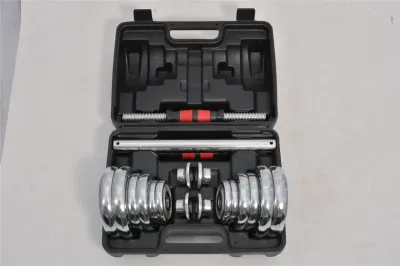  il Dumbbell registrabile del bicromato di potassio 20kg ha impostato con 2in1 il Barbell Rod per la strumentazione domestica di forma fisica di ginnastica