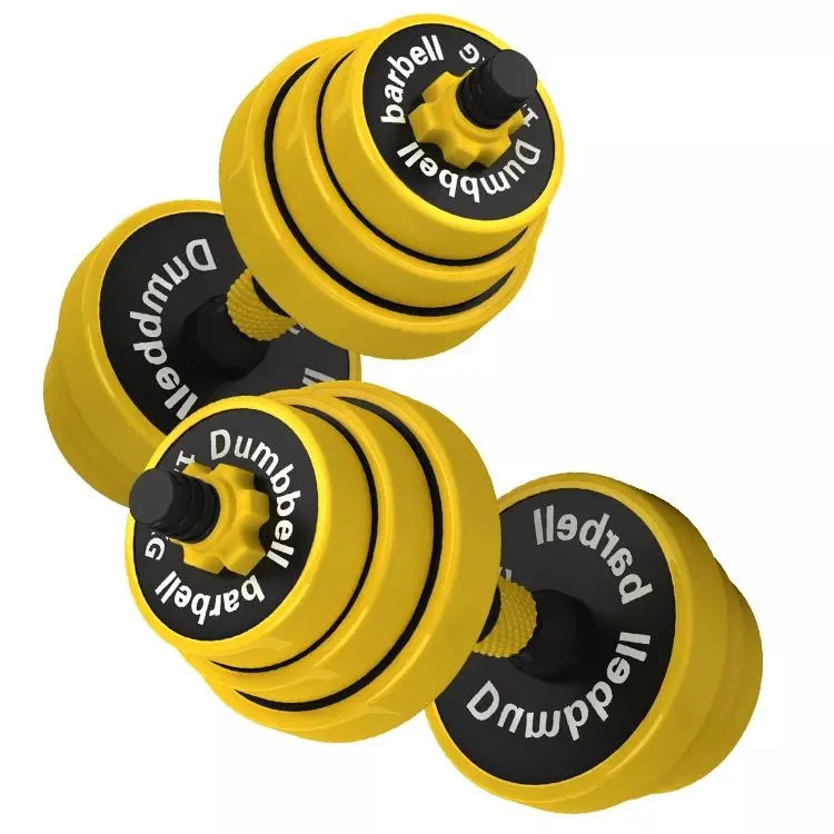 15kg Yellow Pizza Weight Dumbbell Gym Weights Adjustable