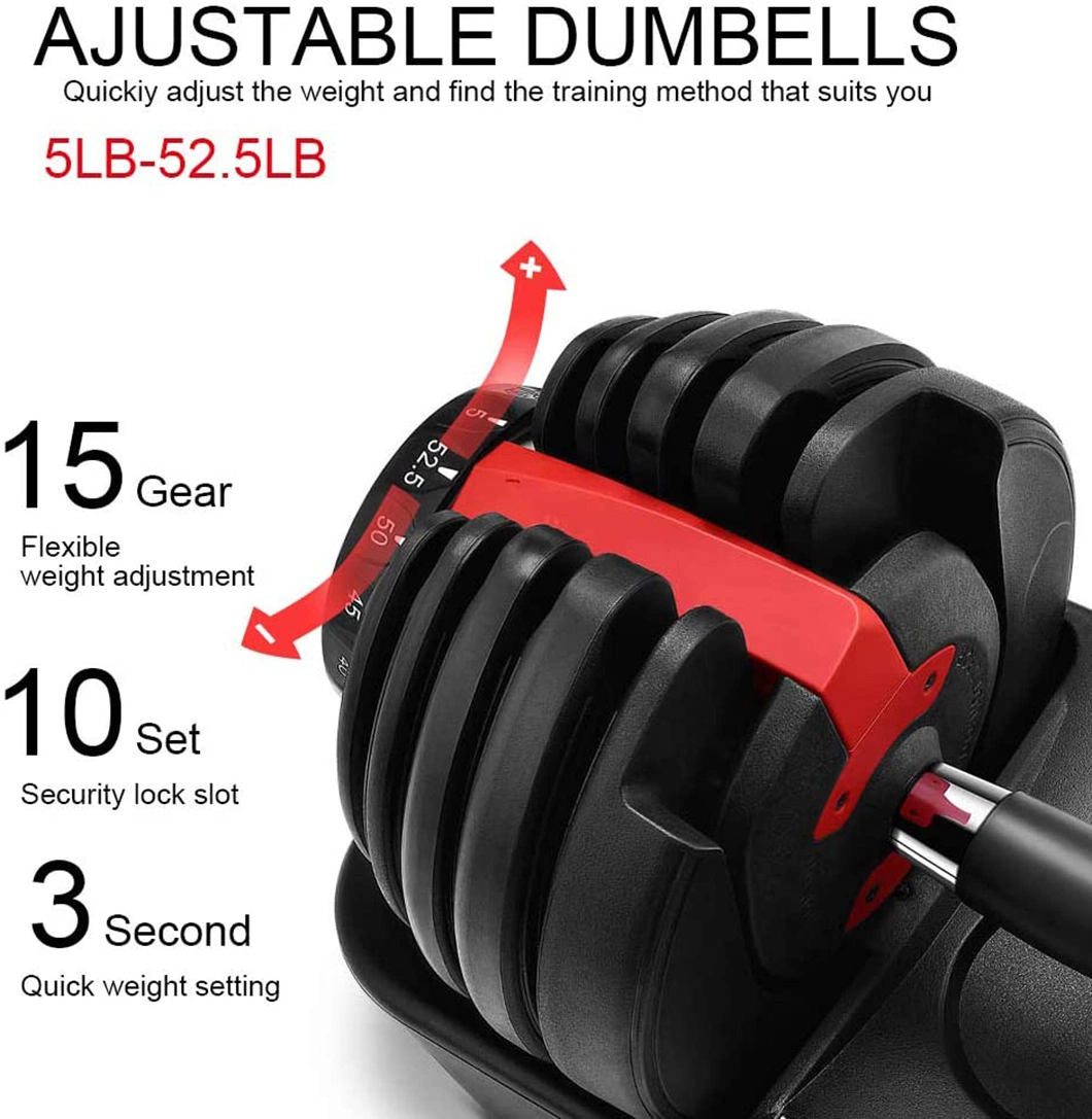 Economic Stock Available Adjustable Dumbbell Men Body Building Dumbbell 52.5lb 90lb Have Stock